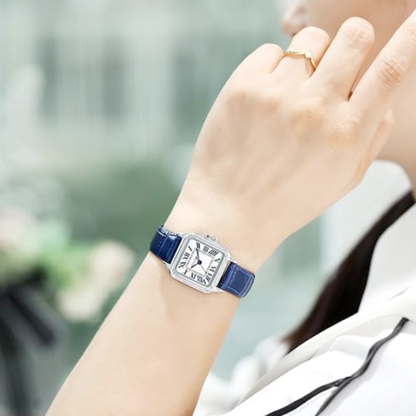 Cartier Santos Dumont Silver ceinture Bleue – Image 2