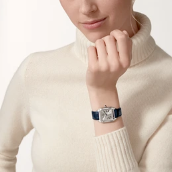 Cartier Santos Dumont Rose Gold ceinture Bleue – Image 2