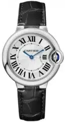 Montre Ballon Bleu de Cartier en cuir Noir