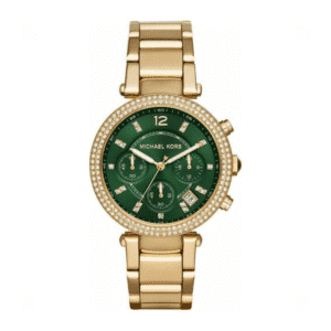 Michael Kors Parker - Doré avec Cadran Vert Émeraude